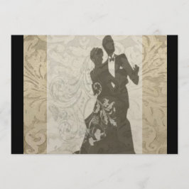 Elegant Guld Vintage Damask bröllopsinbjudan Inbjudningar