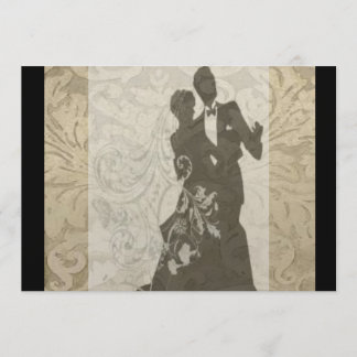 Elegant Guld Vintage Damask bröllopsinbjudan Inbjudningar