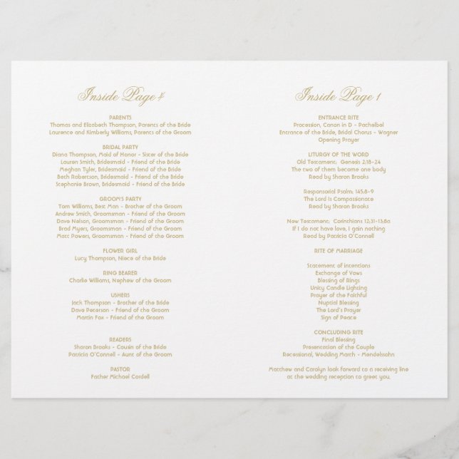 Elegant Guld Vintage Glamor Bröllop (Framsida)