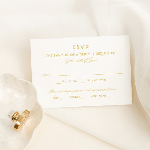 Elegant Guld Vintage Glamor Bröllop OSA Kort