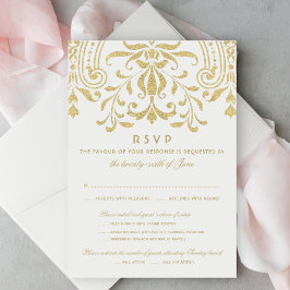 Elegant Guld Vintage Glamor Bröllop OSA Kort
