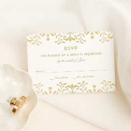 Elegant Guld Vintage Glamor Bröllop OSA Kort