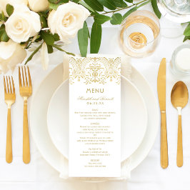 Elegant guld vintage glamour vigeliebokstav meny
