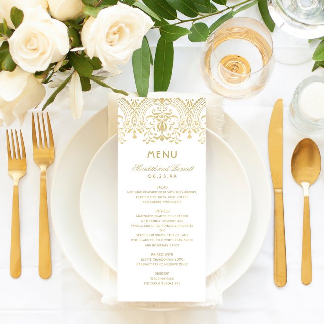Elegant guld vintage glamour vigeliebokstav meny (Skapare uppladdad)