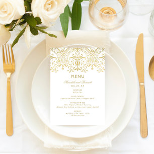 Elegant guld vintage glamour vigelits monogram meny