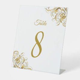 Elegant Guld Vintage Swirls Bröllop