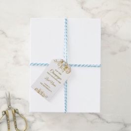 Elegant Guld Vintage Swirls Bröllop Presentetikett