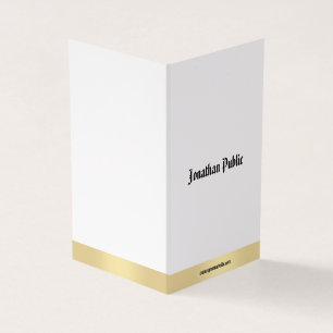 Elegant guld vit minimalistisk kalligrafi skript visitkort