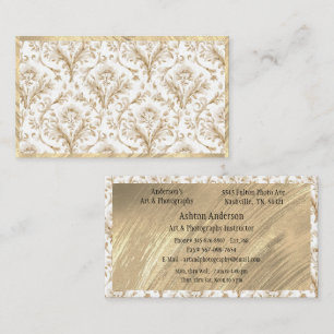 Elegant guld vit Toile Visitkort