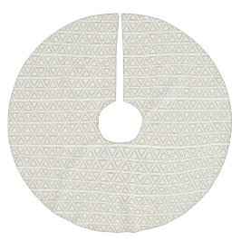 Elegant guld, vit triangulär geometrisk mönster julgransmatta borstad polyester