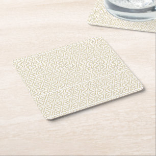 Elegant guld vit triangulär geometrisk mönster underlägg papper kvadrat