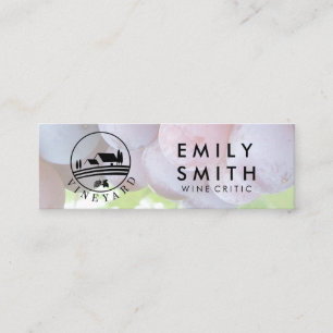 Elegant Guld Vita Vin Flaska   Druvor Mini Visitkort