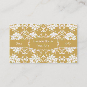 Elegant guld- vitdamastvisitkort visitkort