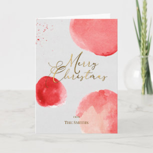 Elegant Guld Watercolor God jul Anteckningskort