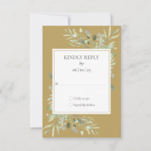 Elegant Guld Watercolor Greenery Bröllop