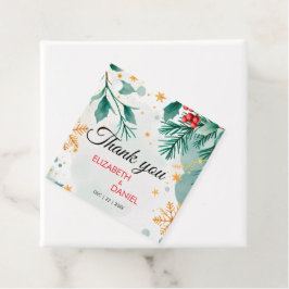 Elegant Guld Watercolor Holly-favorittaggar för ju Gåvor Etiketter