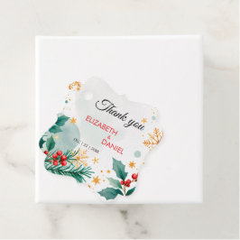 Elegant Guld Watercolor Holly-favorittaggar för ju Gåvor Etiketter