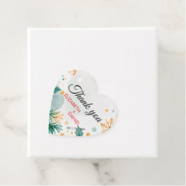 Elegant Guld Watercolor Holly Heart-jul Gåvor Etiketter