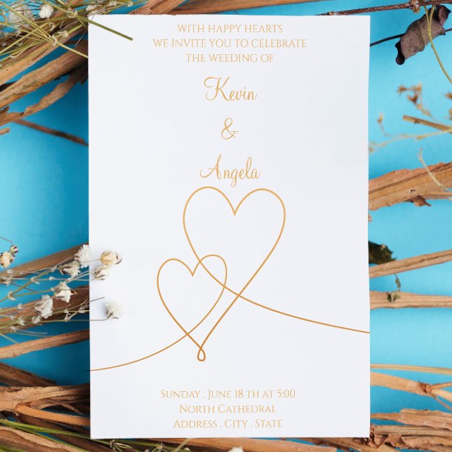 Elegant Guld Weeding-inbjudan Inbjudningar (Skapare uppladdad)