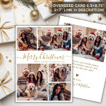 Elegant Guld White 5 Photo Collage jul Julkort<br><div class="desc">Modern Calligraphy Guld och White 5 Photo Collage God jul Script Helgdag Card för enkel Elegant. ( ) NOTERA ATT DESSA STORLEKA KORT PÅ 6, 5" X 8, 75" ÄR STÖRRE ÄN GENOMSNITTET, PÅ GRUND AV DET STÖRRE STORLEKA KORTET ÄR DET NÄSTAN SÄKERT ATT POSTAGKOSTNADERNA KOMMER ATT VARA HÖGRE. OM...</div>