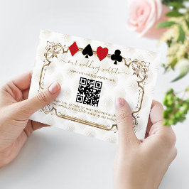 Elegant Guld White Art Deco QR-koden Bröllop Tilläggskort