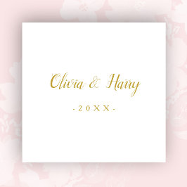 Elegant Guld White Bröllop Pappersservett