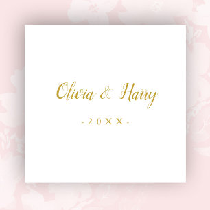 Elegant Guld White Bröllop Pappersservett