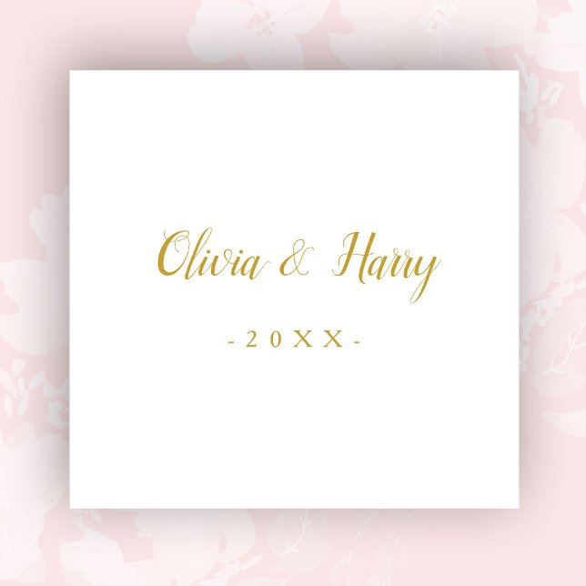 Elegant Guld White Bröllop Pappersservett (Skapare uppladdad)