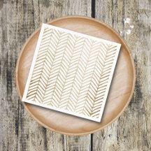 Elegant Guld & White Chevron Möhippa Bröllop