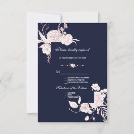 Elegant Guld White Flowers Ram Bröllop OSA Kort