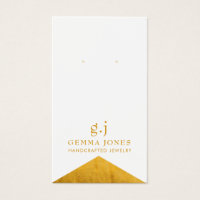 Elegant Guld White Foil Kant Earring Jewelry