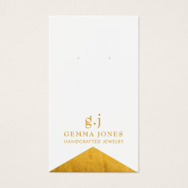 Elegant Guld White Foil Kant Earring Jewelry Visitkort