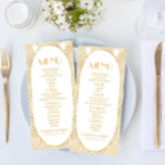 Elegant Guld White Geometric Art Deco Bröllop Meny<br><div class="desc">Det här är en Elegant Guld White Geometric Art Deco Bröllop-meny.</div>