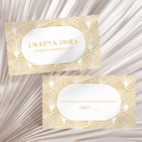 Elegant Guld White Geometric Art Deco Bröllop