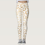 Elegant Guld White Leopard Cheetah Animal Print Leggings<br><div class="desc">Den här eleganten och chicen är perfekt för snyggten och trendiget mode. Den har en handdragen faux tryckt guld-folie cheetah leopard mönster ovanpå en vit bakgrund. Du kan ändra genom att klicka på anpassningsalternativen. Det är en lyxig och klassig safari-teman. ***VIKTIG DESIGN-ANMÄRKNING: Om du vill ha en begäran från anpassad...</div>