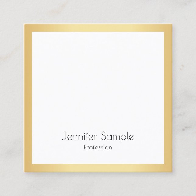 Elegant Guld White Modern Professionell-mall Fyrkantigt Visitkort (Framsida)
