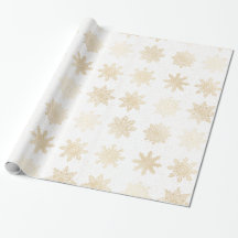 Elegant Guld & White Snowflake-julen Mönster
