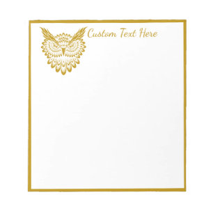 Elegant Guld Wise Uggla Decorative Namn Anteckningsblock