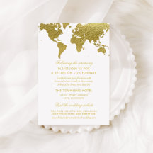 Elegant Guld World Map Wediting Reception