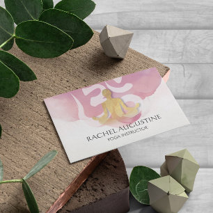 Elegant Guld Yoga Meditation Instructor om symbol Visitkort