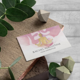 Elegant Guld Yoga Meditation Instructor om symbol Visitkort