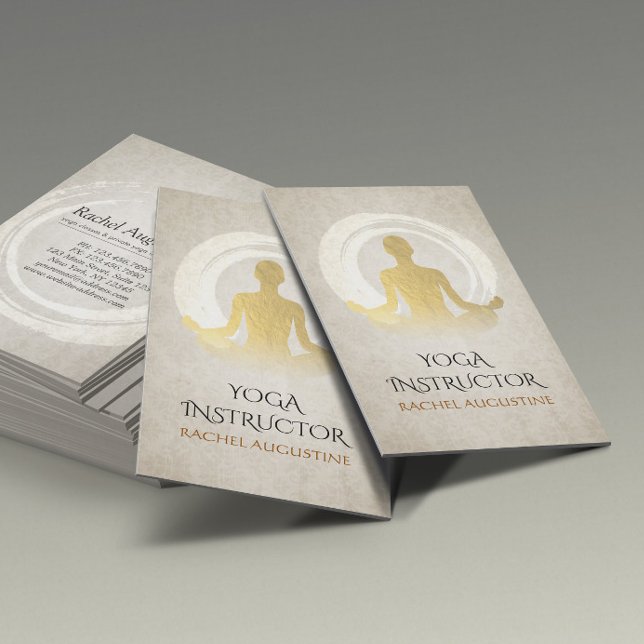 Elegant Guld Yoga Meditation Instruktör ZEN Symbol Visitkort (Skapare uppladdad)