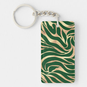 Elegant Guld Zebra Grönt Animal Print