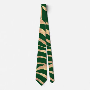 Elegant Guld Zebra Grönt Animal Print Slips
