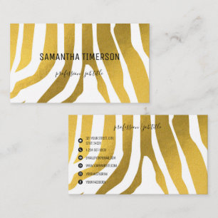 Elegant Guld Zebra ränder Modern Professionell Visitkort