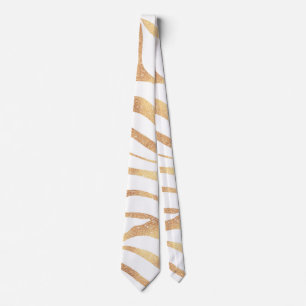 Elegant Guld Zebra White Animal Print Slips