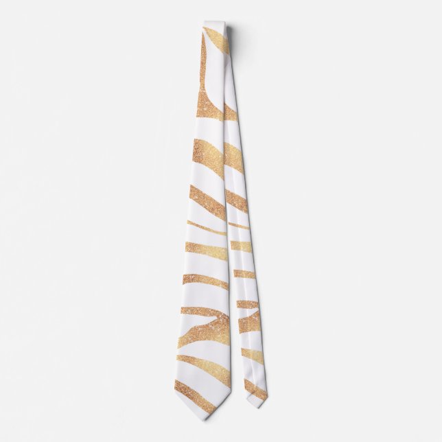 Elegant Guld Zebra White Animal Print Slips (Framsida)