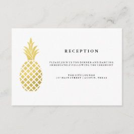 Elegant guldananas bröllopsmottagning tilläggskort