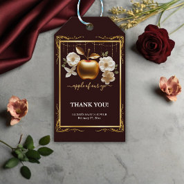 Elegant Guldäpple i Vårt Öga Baby Shower Presentetikett