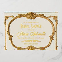 Elegant guldbarock rokoko bröllopsdusch